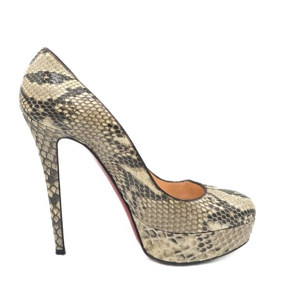 Christian Louboutin Bianca 120 Python Round Tpe Platform Stiletto High Heels - Picture 2 of 8